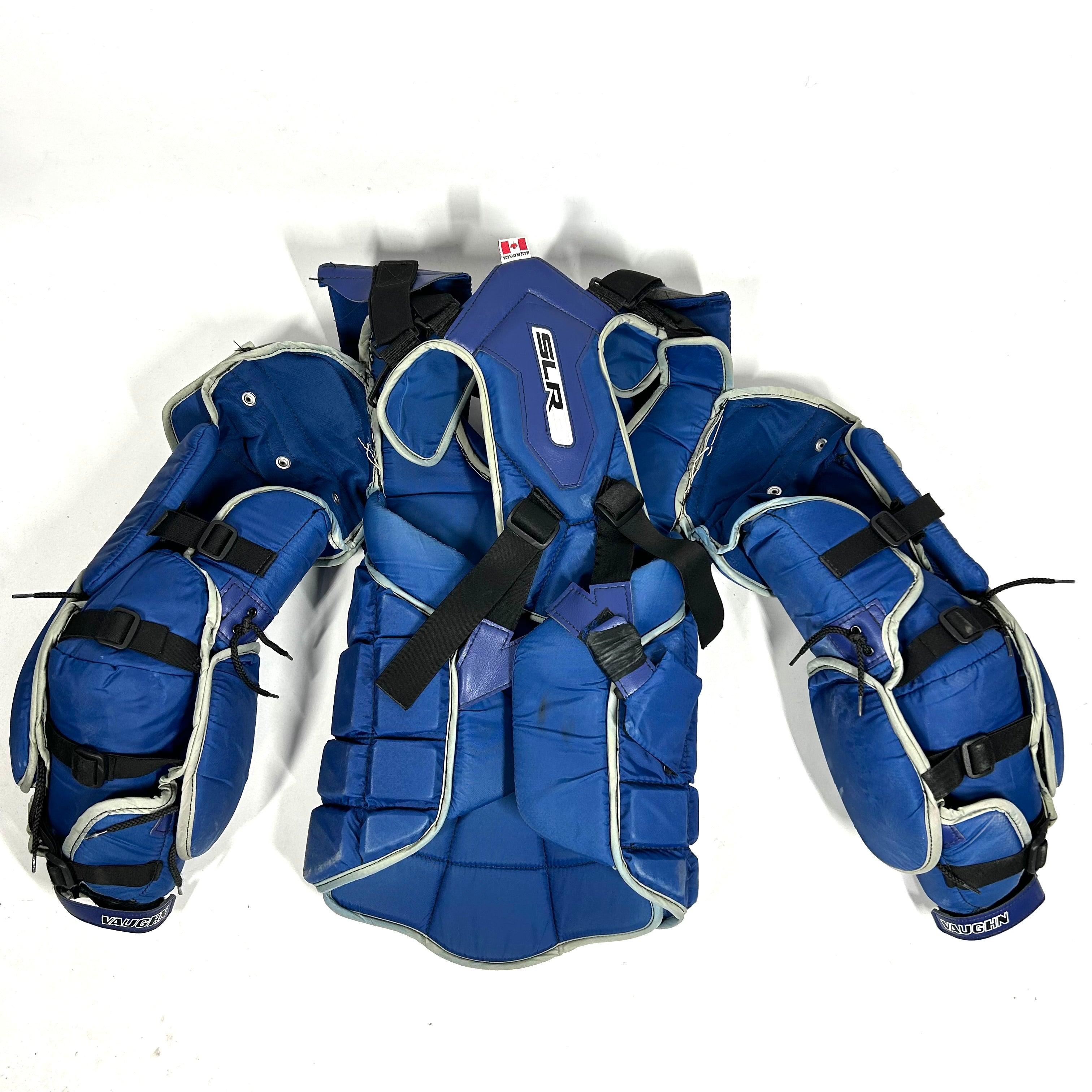Vaughn SLR3 Pro Carbon – Plastron de gardien de but Pro Stock d'occasion (bleu)